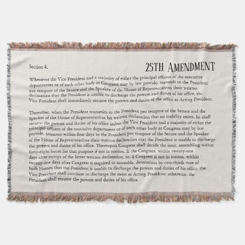 25th Amendment Constitution Removal Impeachment Throw Blanket