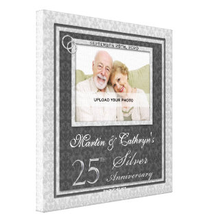 25th Anniversary 12x12 Personalized Photo Canvas