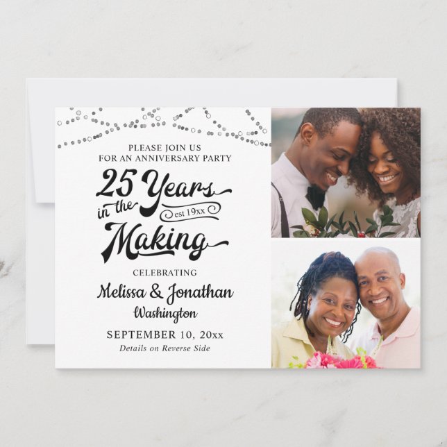 25th Anniversary 25 YEARS IN THE MAKING Lights Invitation (Front)