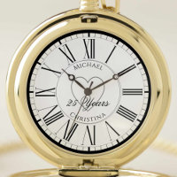 25th Anniversary - 25 Years Personalised Pocket Watch