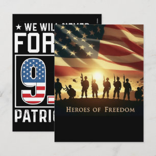25th Anniversary 9 11 Veterans Day Honor Tribute Holiday Postcard