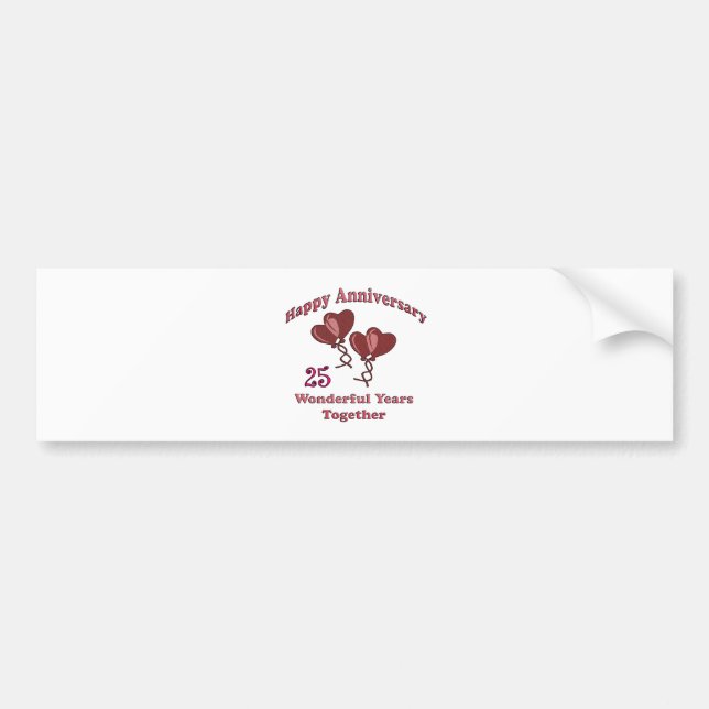 25th. Anniversary Bumper Sticker (Front)