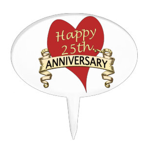 25th. Anniversary Cake Topper