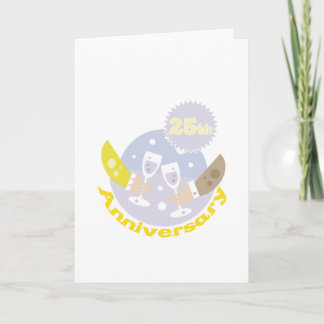 "25th Anniversary" Champagne Toast design Card