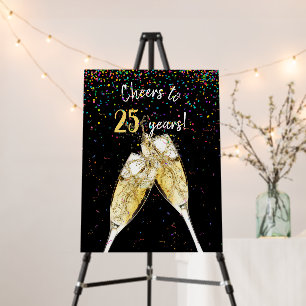 25th Anniversary Champagne Toast Foam Board