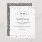 25th Anniversary Change the Date Silver Hearts  Announcement Postcard (Front/Back)