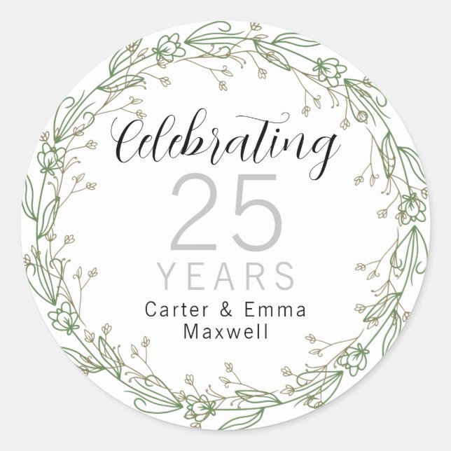 25th Anniversary  Classic Round Sticker (Front)