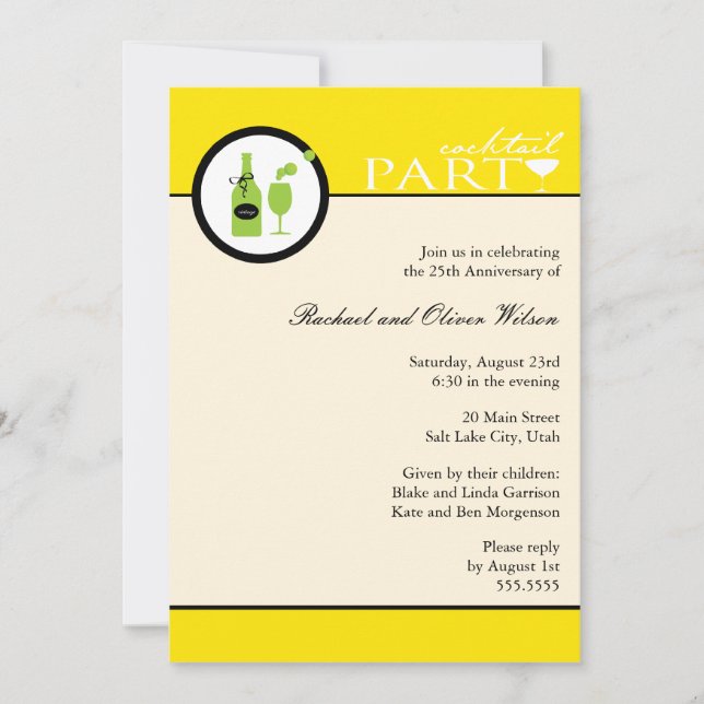 25th anniversary cocktail party invitation (Front)