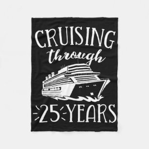 25th Anniversary Cruise His Hers Vacation Match Co Fleece Blanket
