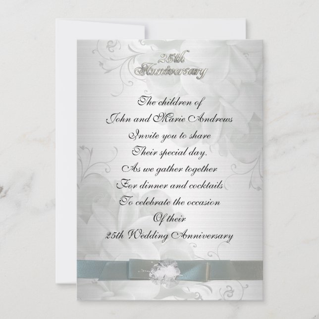 25th anniversary for parents invitation (Front)