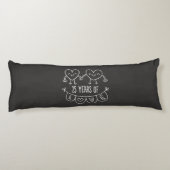 25th Anniversary Gift Chalk Hearts Body Pillow (Back)