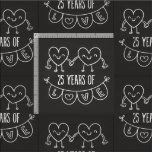 25th Anniversary Gift Chalk Hearts Fabric
