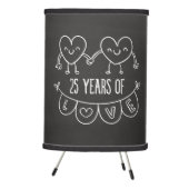 25th Anniversary Gift Chalk Hearts Tripod Lamp (Right)