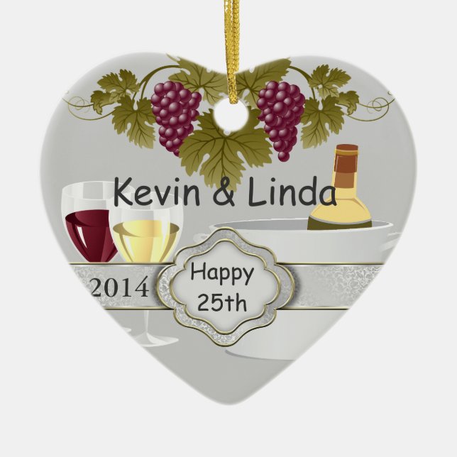 25th ANNIVERSARY GIFT ORNAMENT WINE LOVERS (Front)