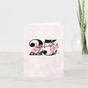 25th Anniversary Greeting Card - Floral Couple 25