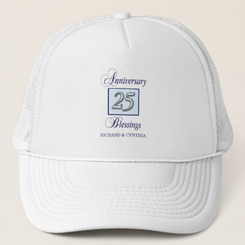 25th Anniversary in Blue and Silver Trucker Hat