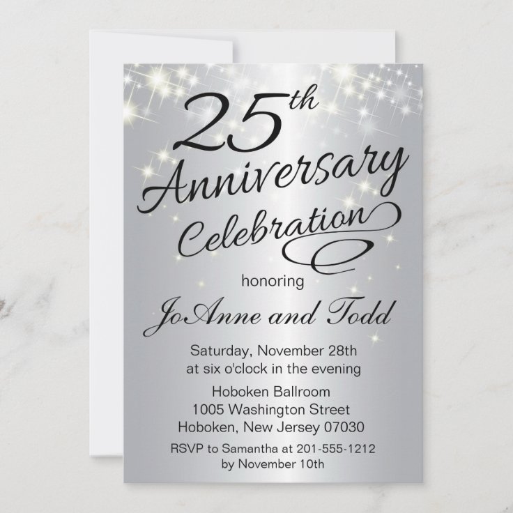 25th Anniversary Invitation | Zazzle