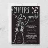 25th Anniversary Invitation, Faux Glitter/Foil Invitation (Front)
