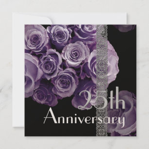 25th Anniversary Invitation -LILAC PURPLE Roses