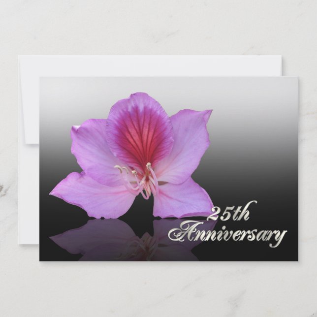 25th Anniversary Invitation orchid on black (Front)