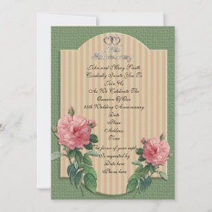 25th Anniversary invitation vintage roses