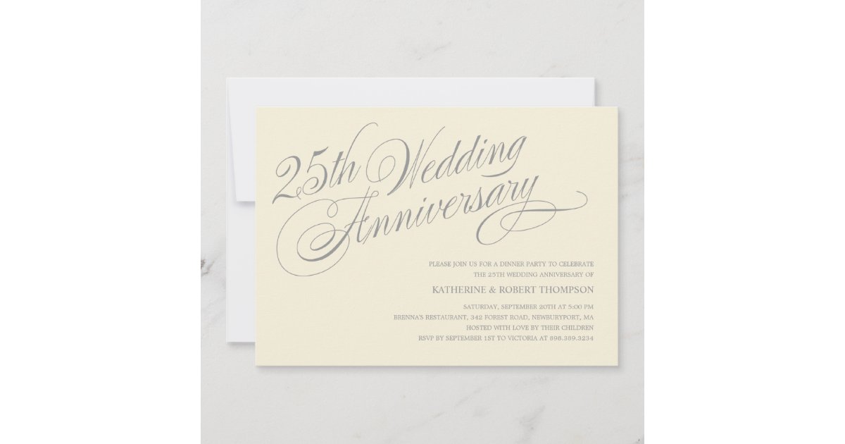 25th Anniversary Invitations