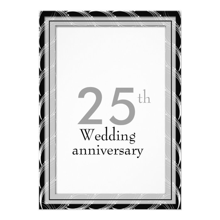 25th Anniversary Invitations   Silver