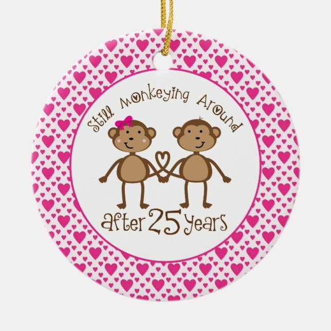 25th Anniversary Monkey Love Ornament (Front)