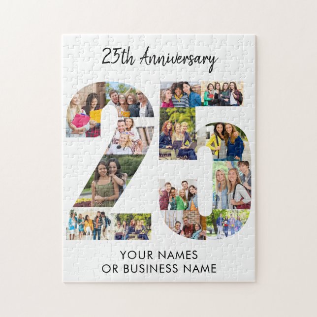 25th Anniversary Number 25 Photo Collage Jigsaw Puzzle (Vertical)