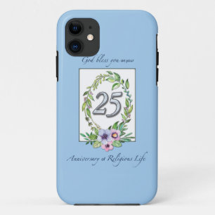 25th Anniversary of Catholic Nun Wreath and Silver iPhone 11 Case