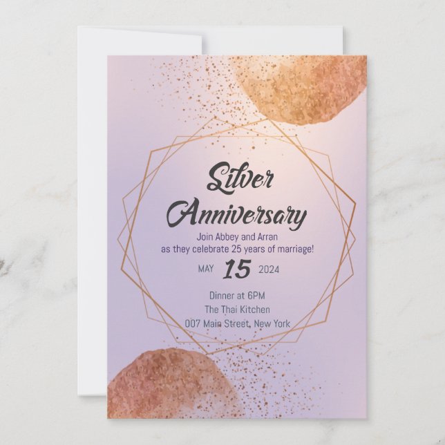 25th Anniversary of Golden crystal Silver Affair  Invitation (Front)