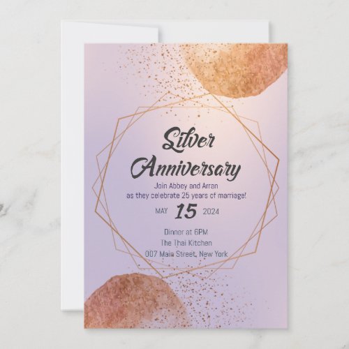 25th Anniversary of Golden crystal Silver Affair  Invitation