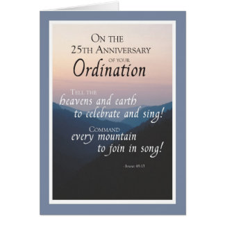 25th Anniversary of Ordination Congratulations Card