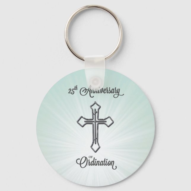 25th Anniversary of Ordination, Round, Gift Keychain (Front)
