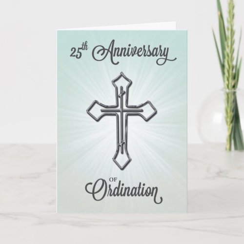 25th Anniversary of Ordination Silver Cross Card