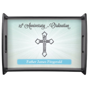 25th Anniversary of Ordination, Silver Cross on St Serving Tray