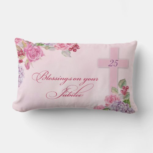 25th Anniversary of Religious Life Catholic Nun Lumbar Pillow