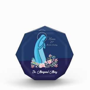 25th Anniversary of Religious Life Nun Pink Flower Photo Block