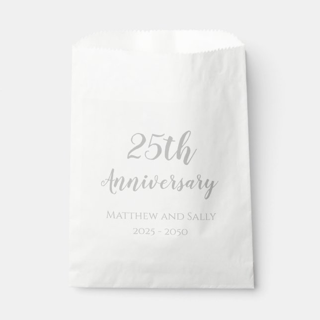 25th Anniversary Paper Party Favor Bags (Front)