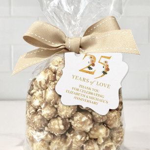 25th Anniversary Party 25 Years of Love Favor Tags