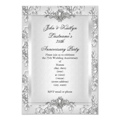 Templates 25th Wedding Anniversary Invitation Cards With