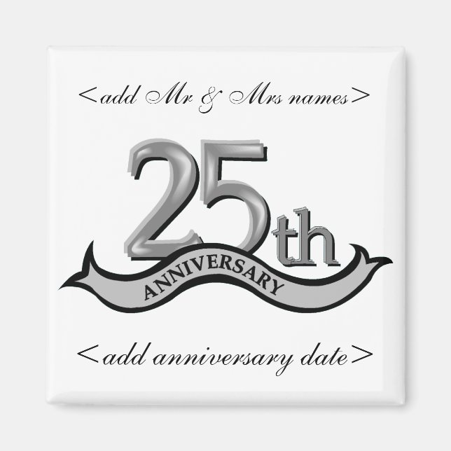 25th Anniversary Party Favors Magnet (Front)