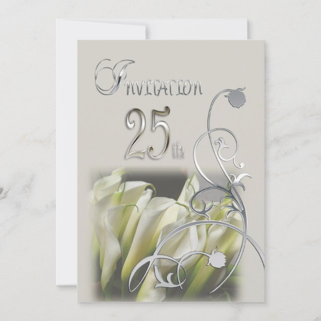 25th Anniversary Party Invitation - Calla Lilies (Front)