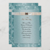 25th Anniversary party invitation formal teal blue (Front/Back)