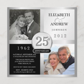 25th Anniversary Party Invitations - 2 Photos