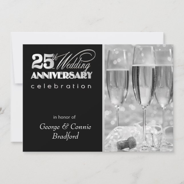 25th Anniversary Party Invitations - Personalized (Front)