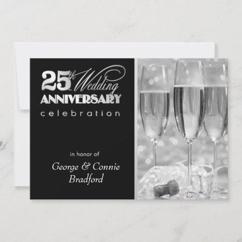 25th Anniversary Party Invitations - Personalized