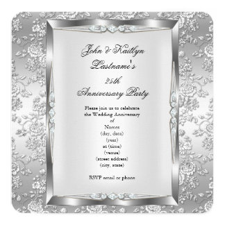 Silver Anniversary Party Invitations & Announcements | Zazzle