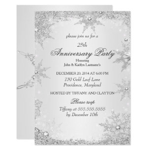 25th anniversary wedding invitations zazzle