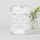 25th Anniversary Party Silver Winter Wonderland Invitation (Standing Front)